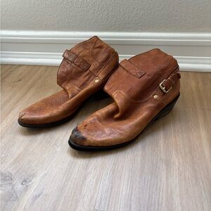 Franco Sarto Brown Leather Western Boots